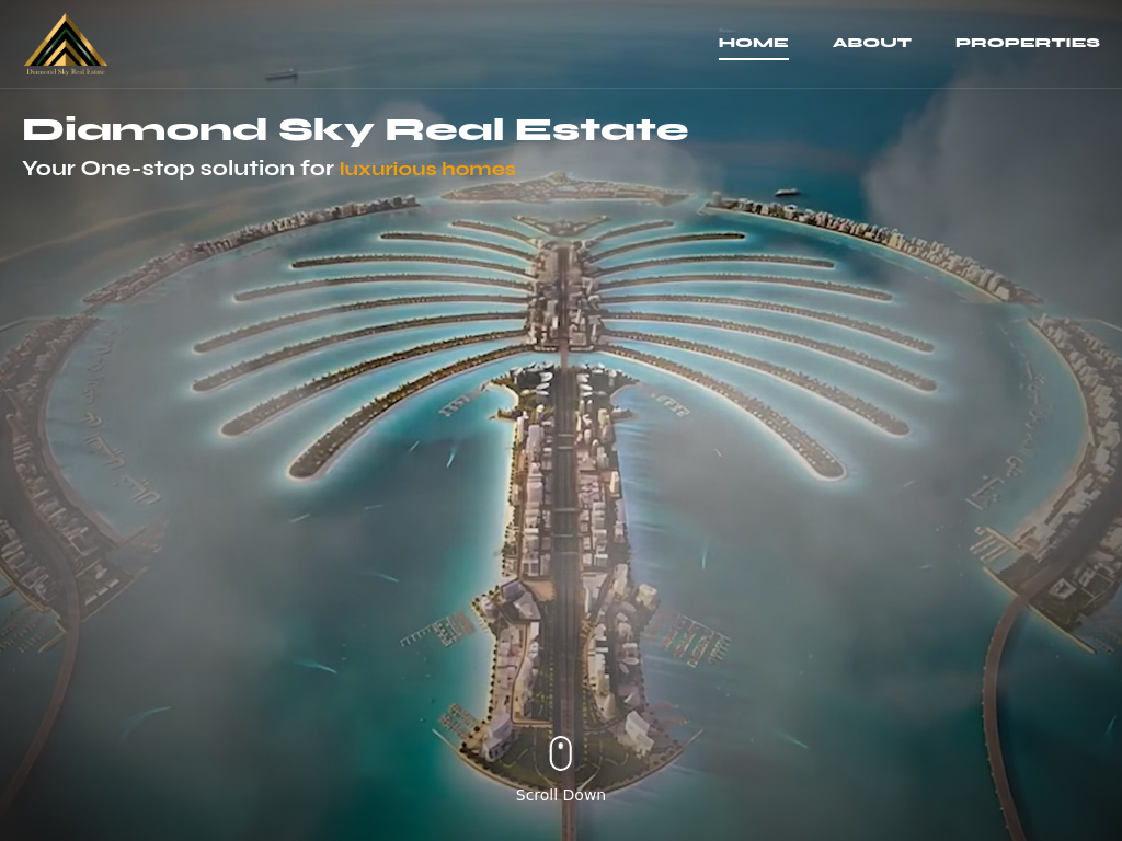 Diamond Sky Real Estate Website Design Dubai UAE